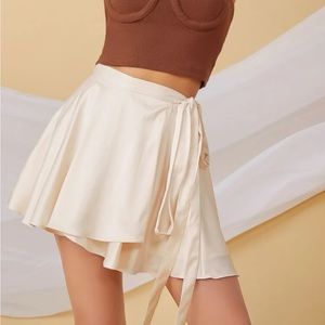 Self-tie mini strap skirt